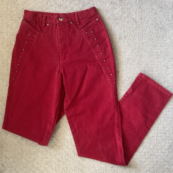 Circle T Denim - Vintage ROUGHRIDER by Circle T red denim jeans, 9/10.